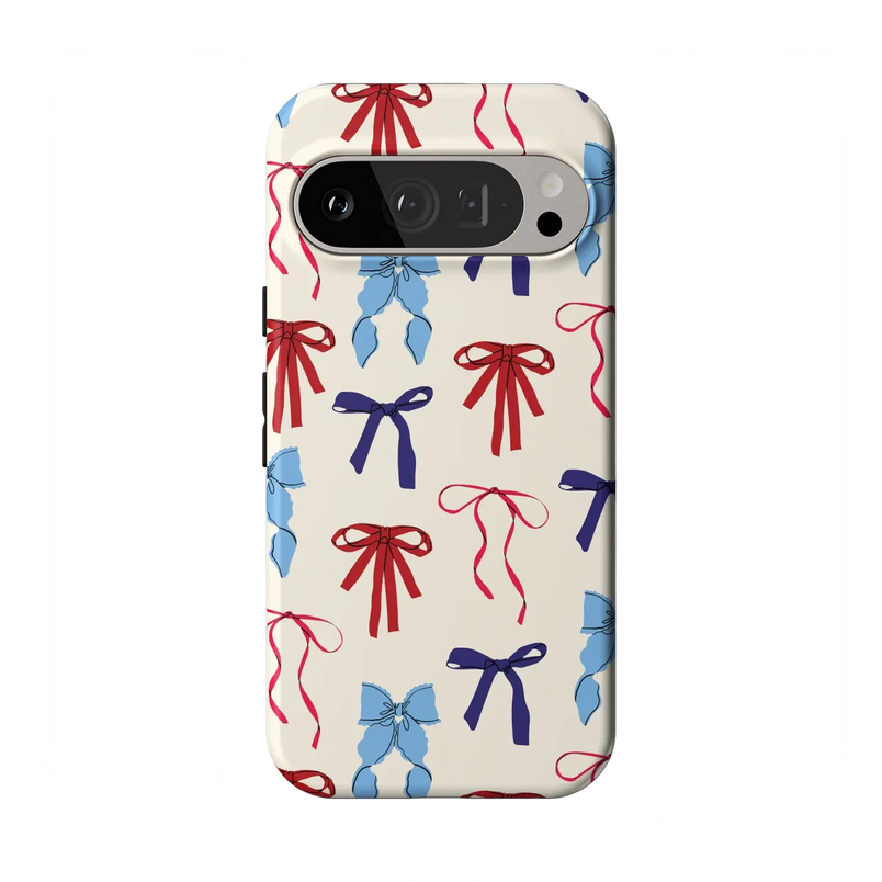 American Girlie | Red White & Blue Bows Case - Google Pixel 9 Pro