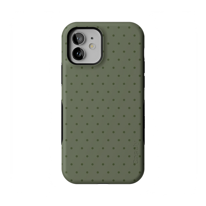 On the Dot | Olive Green Polka Dot Case - iPhone 12