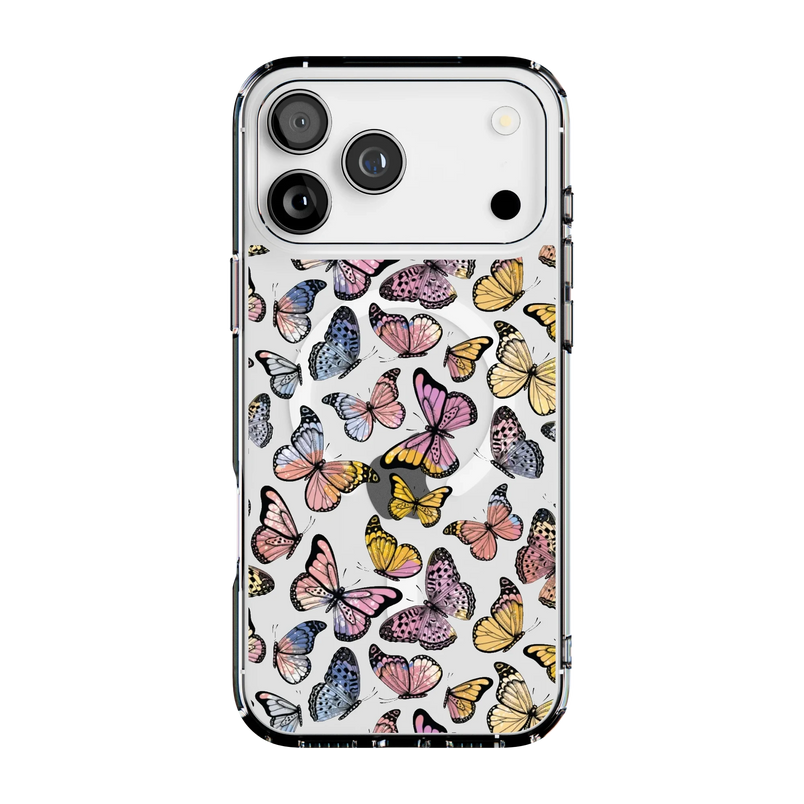 Free Spirit | Rainbow Butterfly Case iPhone Case get.casely Clear + MagSafe® iPhone 17 Pro Max 