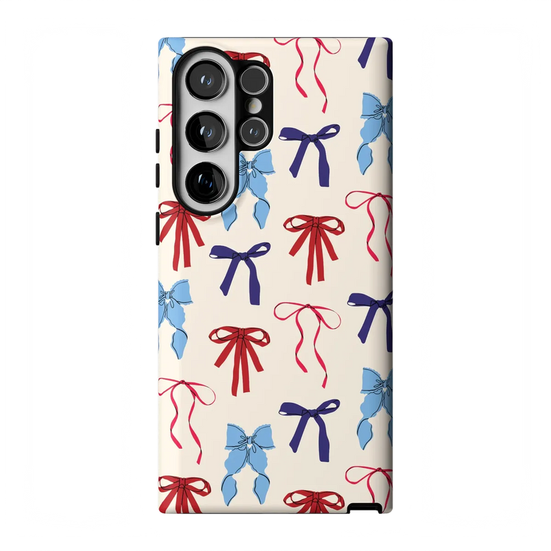 American Girlie | Red White & Blue Bows Case - Galaxy S23 Ultra