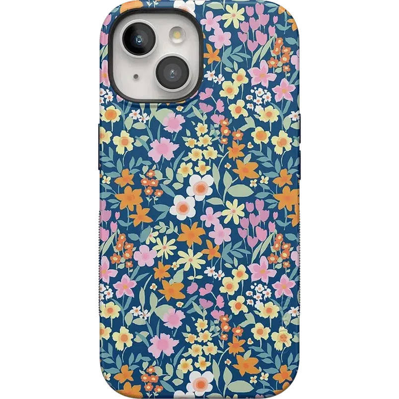 Full Bloom | Navy Floral Case iPhone Case get.casely Bold + MagSafe® iPhone 15 Plus