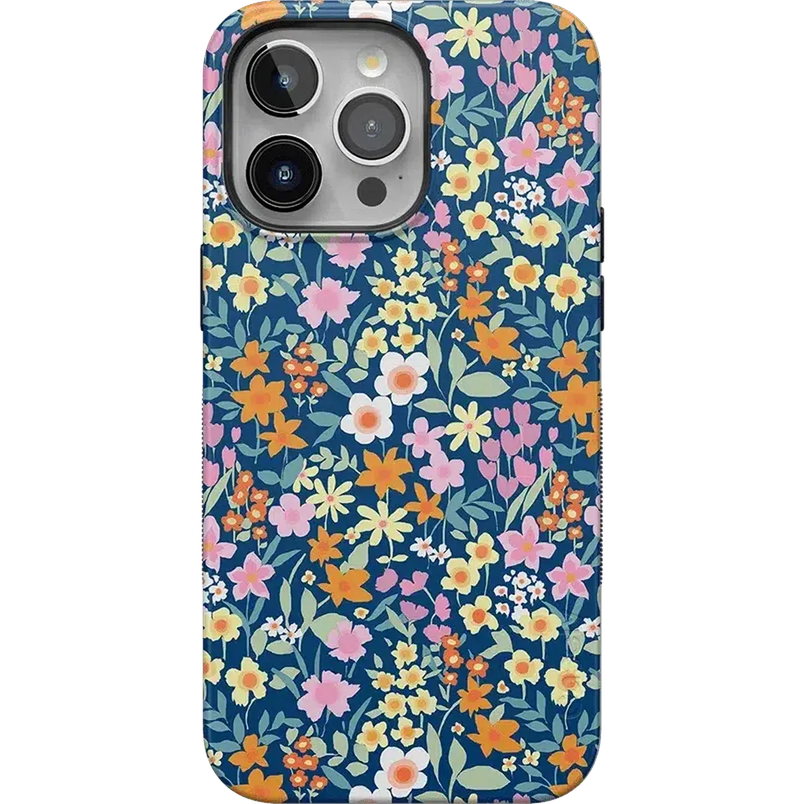 Full Bloom | Navy Floral Case iPhone Case get.casely Bold + MagSafe® iPhone 15 Pro Max