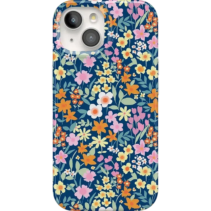 Full Bloom | Navy Floral Case iPhone Case get.casely Classic + MagSafe® iPhone 15 Plus
