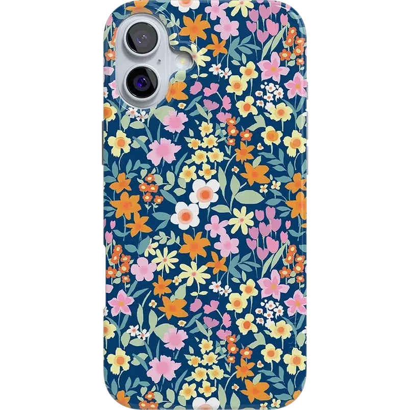 Full Bloom | Navy Floral Case iPhone Case get.casely Classic + MagSafe® iPhone 16 Plus