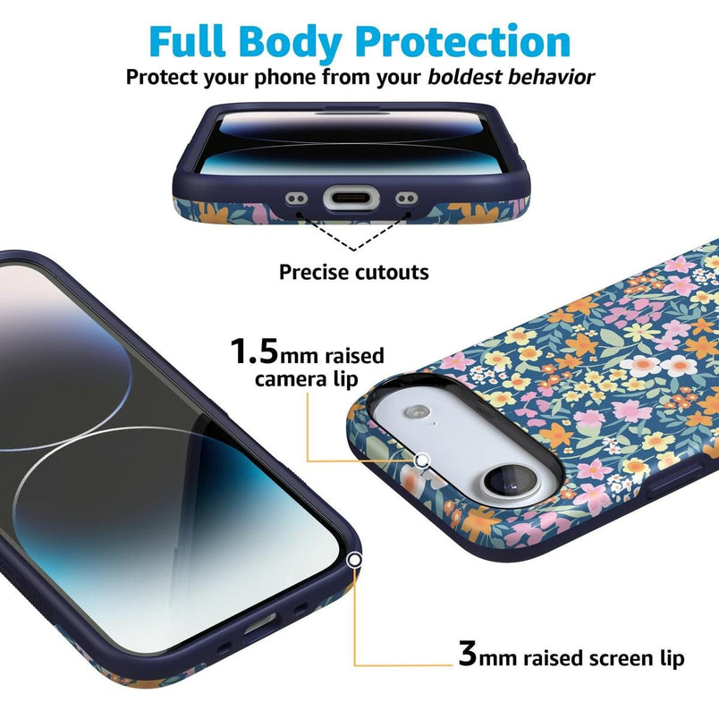 Full Bloom | Navy Floral Case iPhone Case get.casely 
