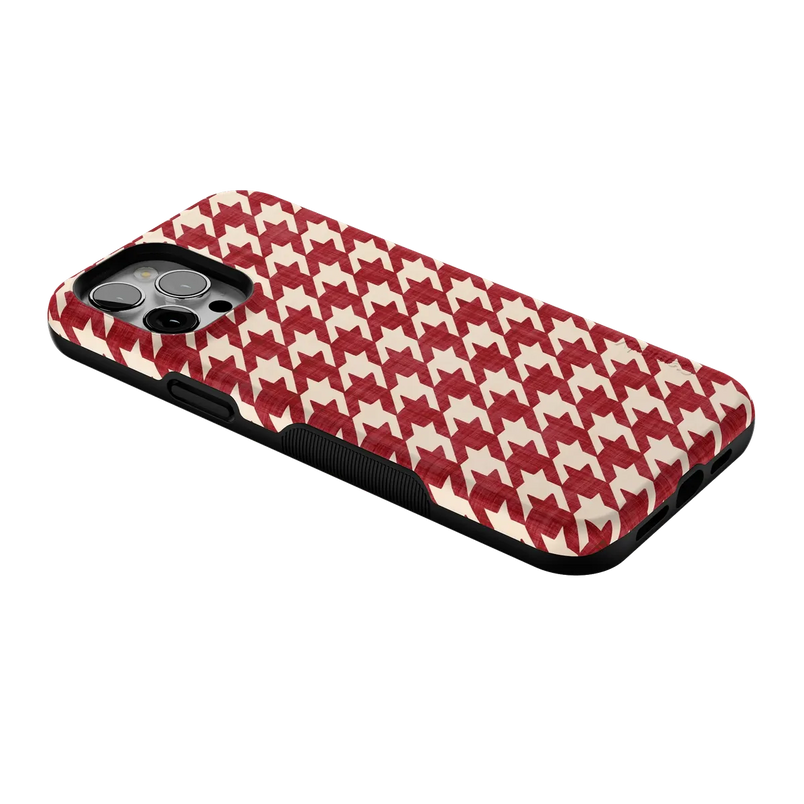 Scarlet Stitch | Red Houndstooth Case