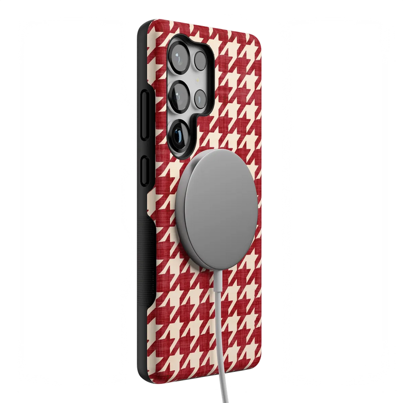 Scarlet Stitch | Red Houndstooth Case