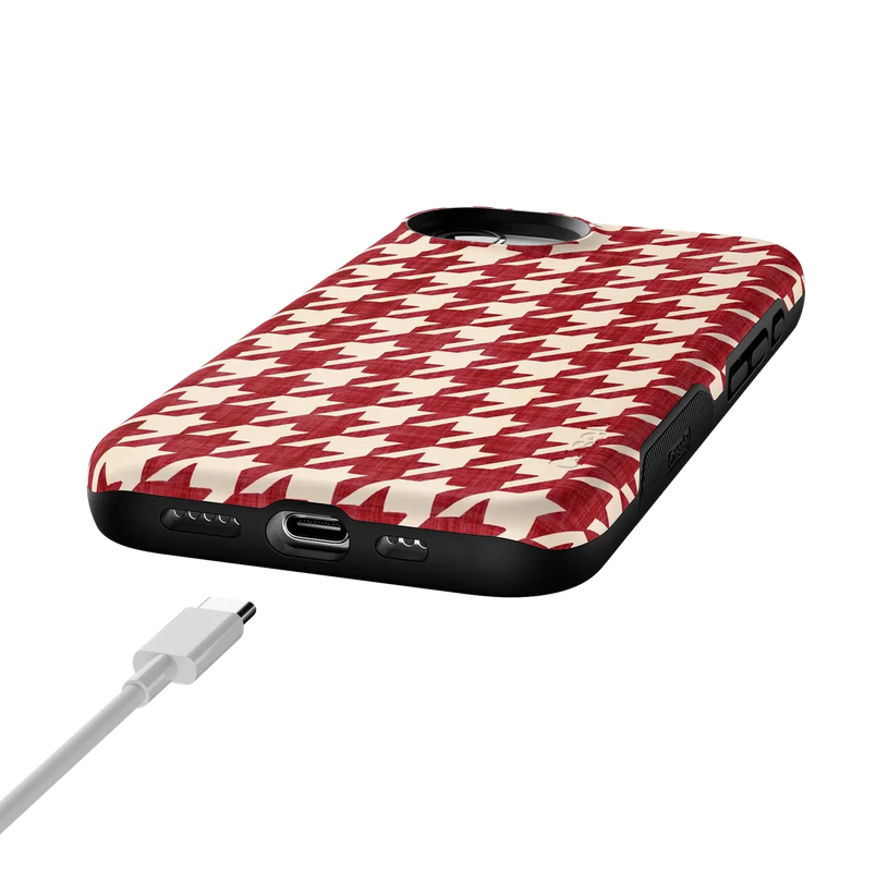 Scarlet Stitch | Red Houndstooth Case