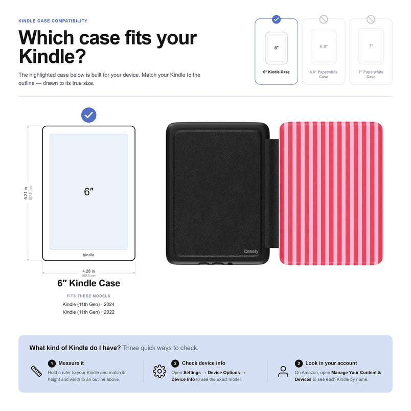Perfect Stripes | Pink Stripes Kindle Case