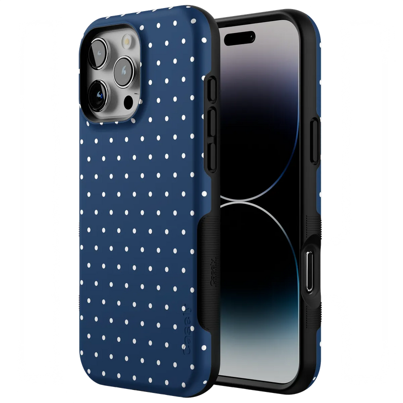 On the Dot | Navy Polka Dot Case