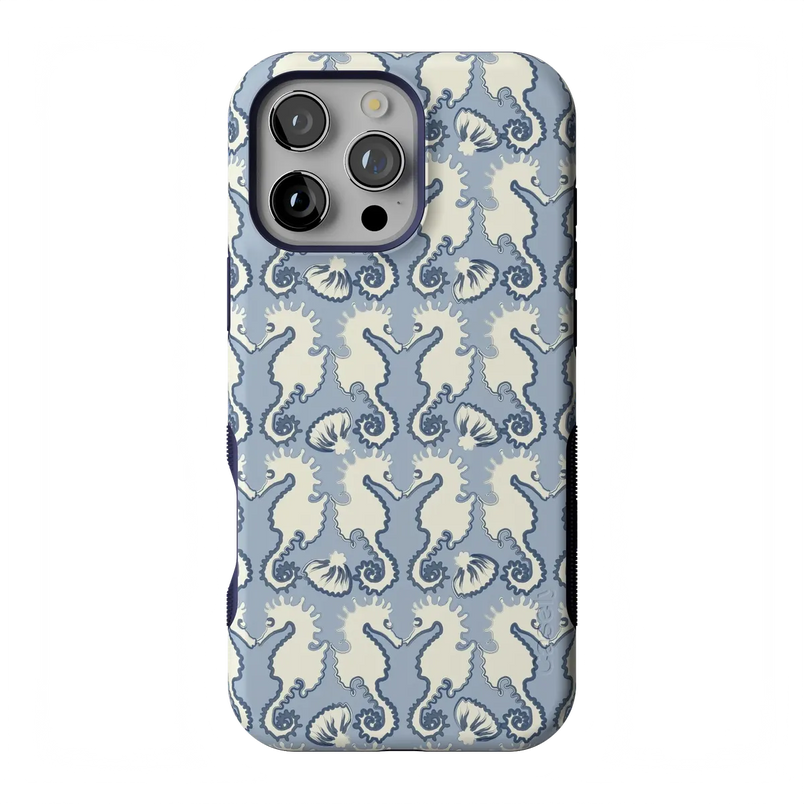 Seahorse Drift | Coastal Blues Case - iPhone 16 Pro