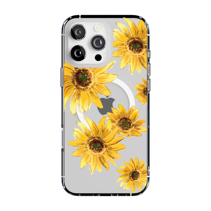 Golden Garden | Yellow Sunflower Floral Case iPhone Case get.casely Clear + MagSafe® iPhone 16 Pro Max 