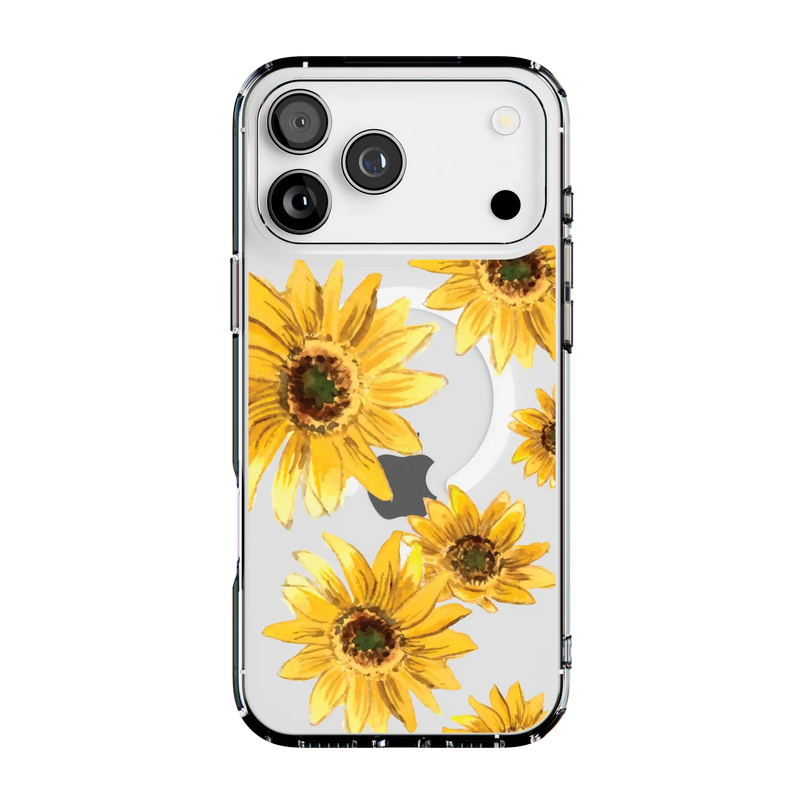 Golden Garden | Yellow Sunflower Floral Case iPhone Case get.casely Clear + MagSafe® iPhone 17 Pro Max 