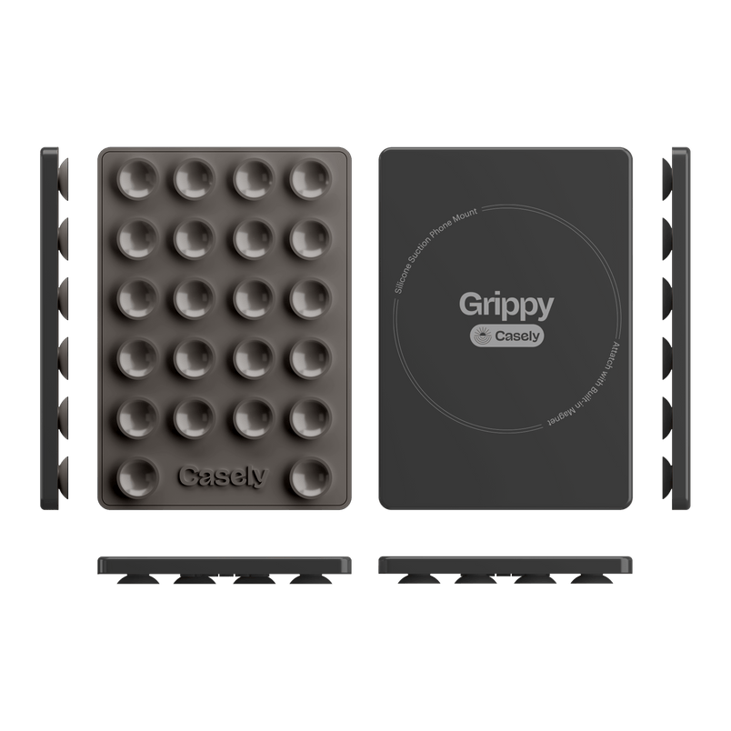 Grippy | Black Silicone Suction Phone Mount with MagSafe Grippy get.casely 