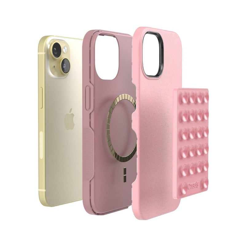 Grippy | Pink Silicone Suction Phone Mount with MagSafe