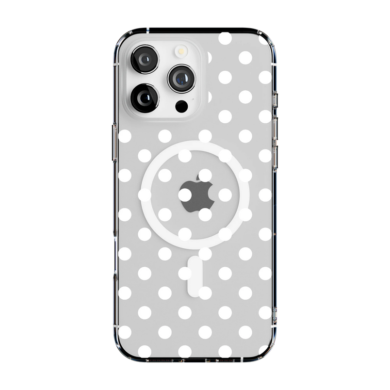 Spotted in SoHo | White Polka Dot Case - iPhone 16 Pro
