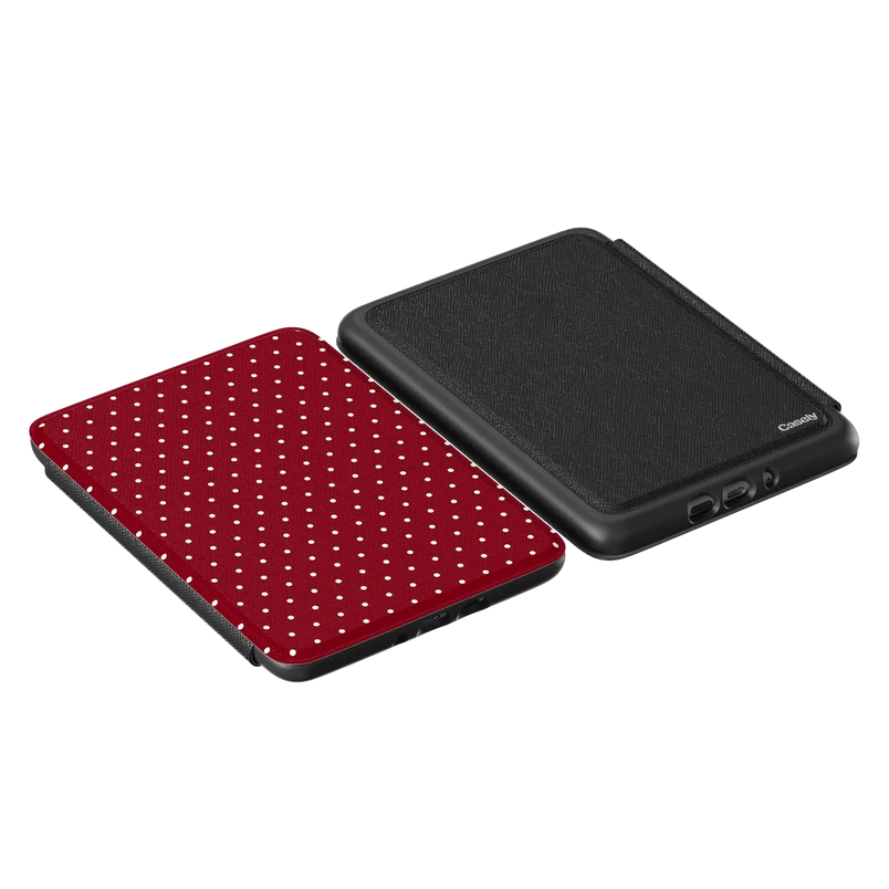 On the Dot | Maroon Polka Dot Kindle Case