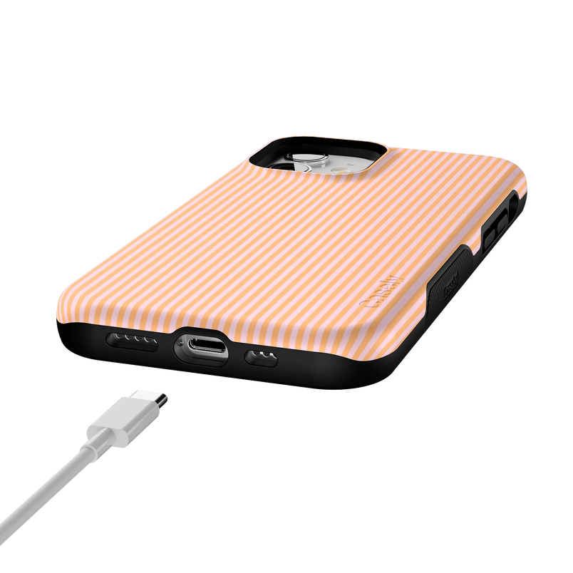 Stripes and the City | Orange & Pink Pinstripe Case