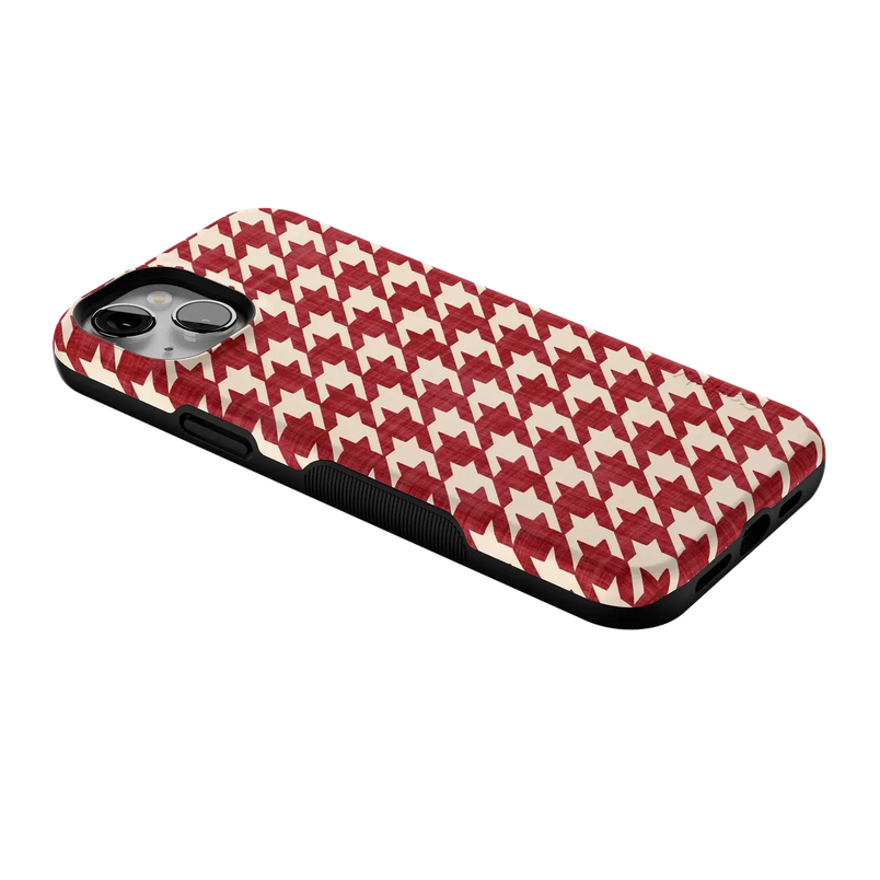 Scarlet Stitch | Red Houndstooth Case