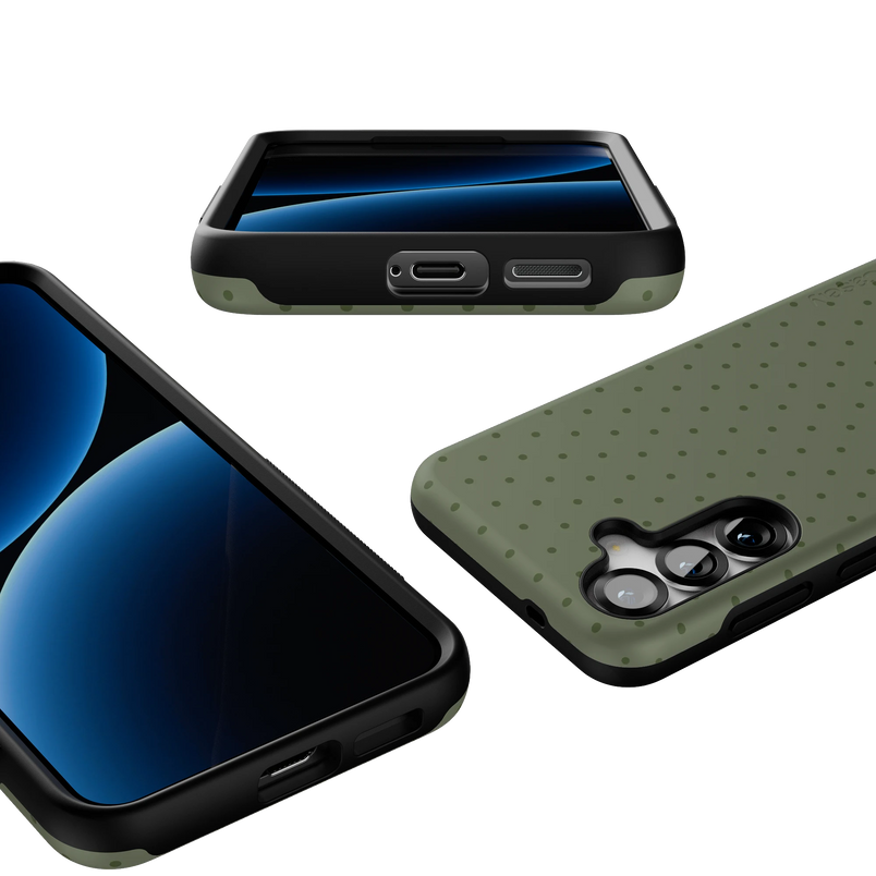 On the Dot | Olive Green Polka Dot Case