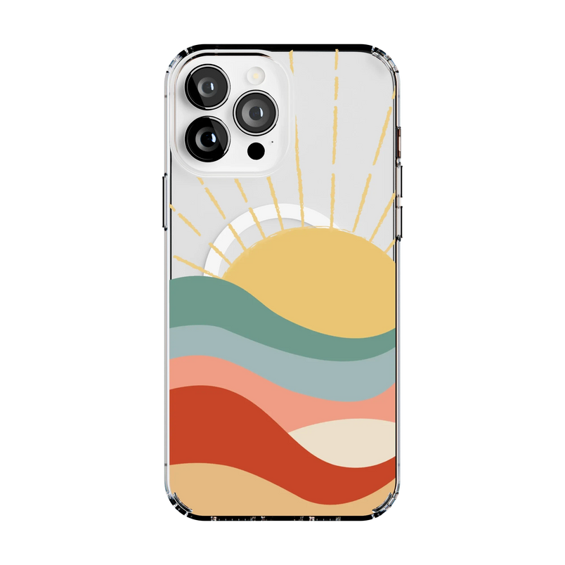 Here Comes the Sun | Colorblock Sunset Case iPhone Case get.casely Clear + MagSafe® iPhone 13 Pro Max 