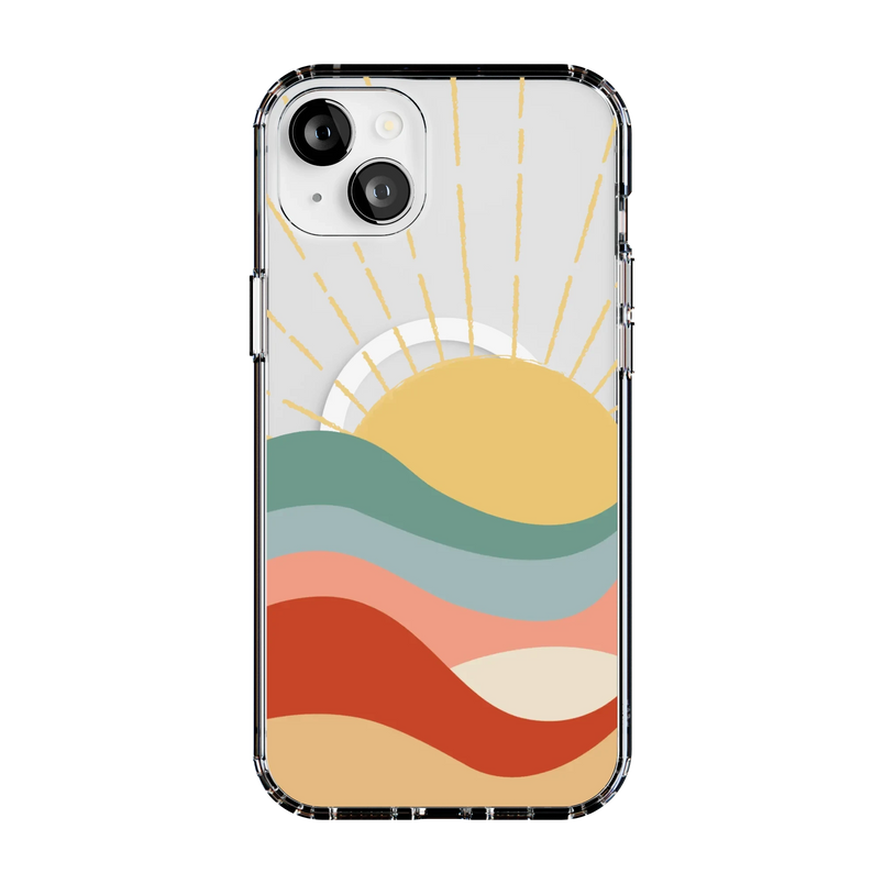 Here Comes the Sun | Colorblock Sunset Case iPhone Case get.casely Clear + MagSafe® iPhone 15 Plus 