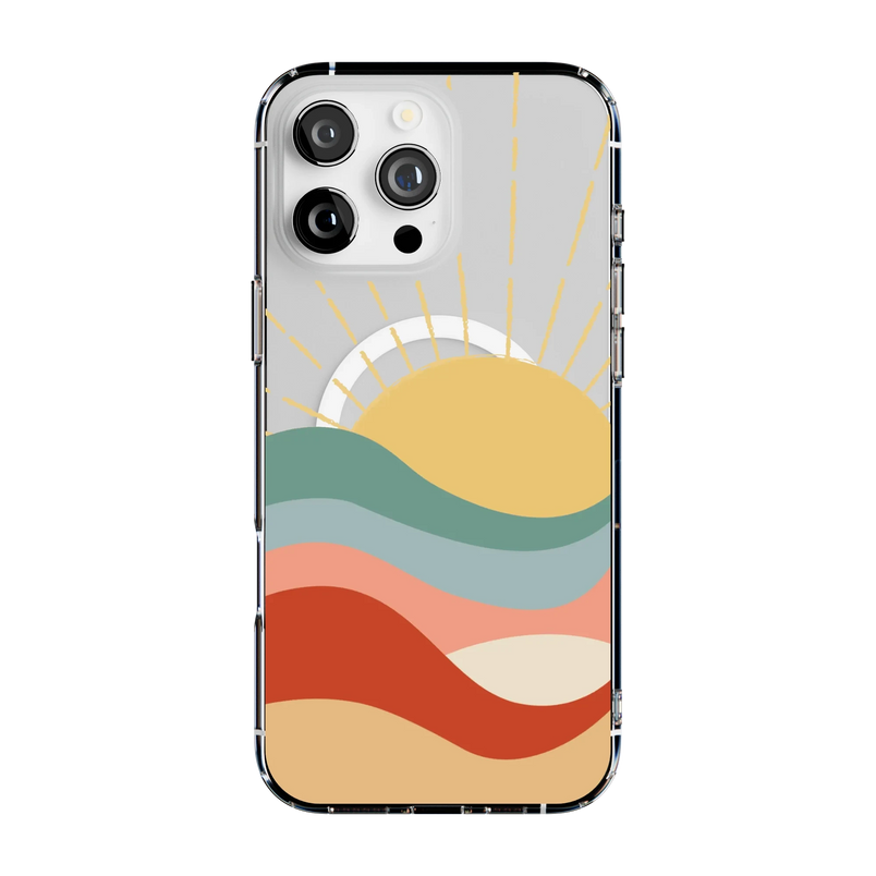 Here Comes the Sun | Colorblock Sunset Case iPhone Case get.casely Clear + MagSafe® iPhone 16 Pro 