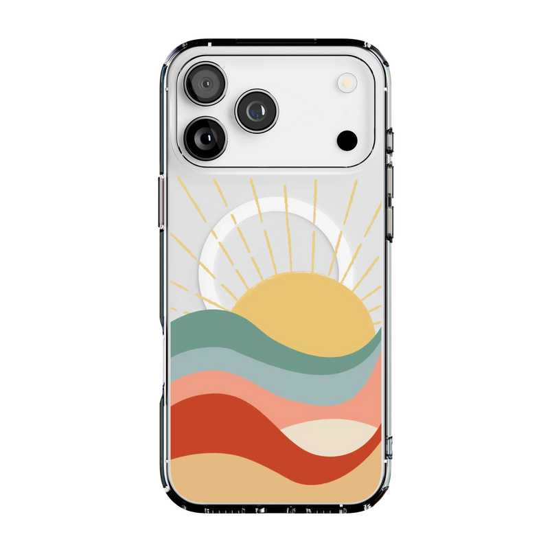 Here Comes the Sun | Colorblock Sunset Case iPhone Case get.casely Clear + MagSafe® iPhone 17 Pro Max 