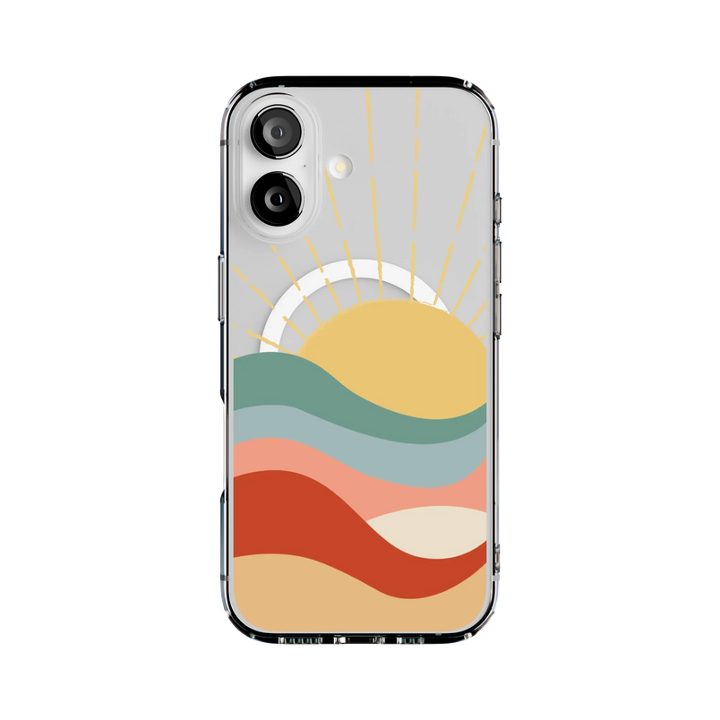 Here Comes the Sun | Colorblock Sunset Case iPhone Case get.casely Clear + MagSafe® iPhone 17 