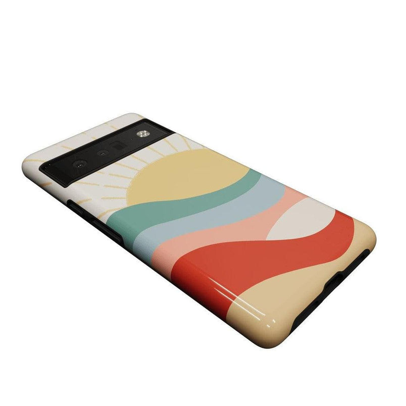 Here Comes the Sun | Colorblock Sunset Google Pixel Case Google Pixel Case Casetry 