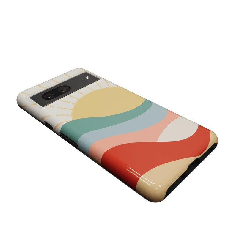 Here Comes the Sun | Colorblock Sunset Google Pixel Case Google Pixel Case Casetry 
