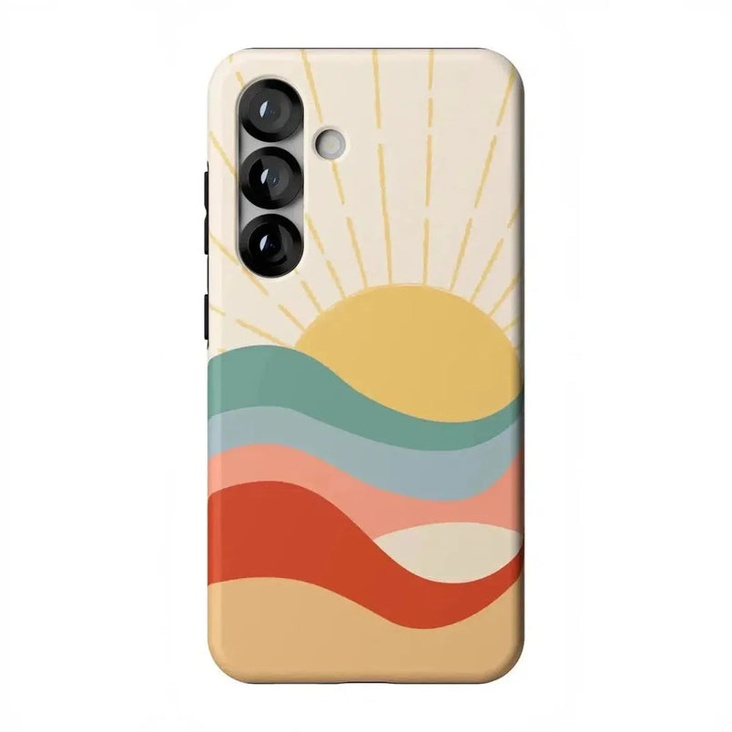 Here Comes the Sun | Colorblock Sunset Samsung Case Samsung Case Casetry Essential + MagSafe® Galaxy S25 