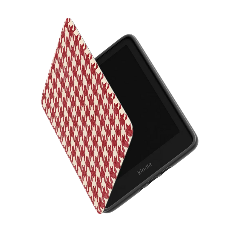 Scarlet Stitch | Red Houndstooth Kindle Case
