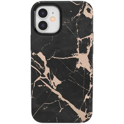 Hidden Gem | Rose Gold and Black Marble Case iPhone Case get.casely Bold iPhone 12 Mini 