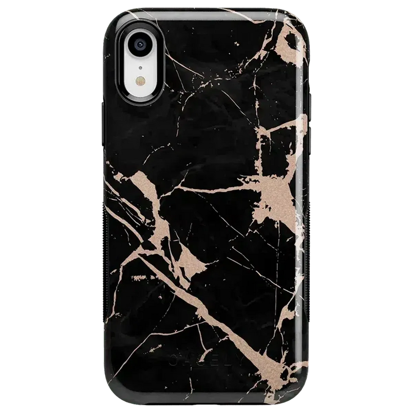 Hidden Gem | Rose Gold and Black Marble Case iPhone Case get.casely Bold iPhone XR 