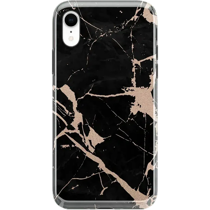 Hidden Gem | Rose Gold and Black Marble Case iPhone Case get.casely Classic iPhone XR 