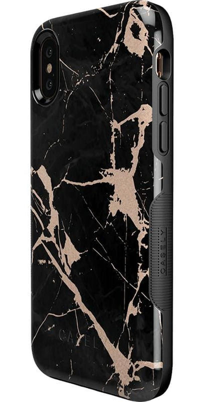 Hidden Gem | Rose Gold and Black Marble Case iPhone Case get.casely 