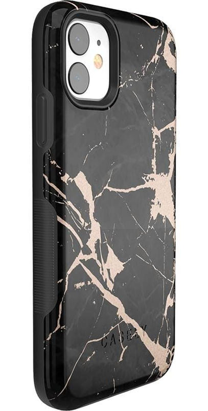 Hidden Gem | Rose Gold and Black Marble Case iPhone Case get.casely 