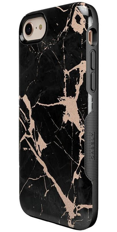 Hidden Gem | Rose Gold and Black Marble Case iPhone Case get.casely 