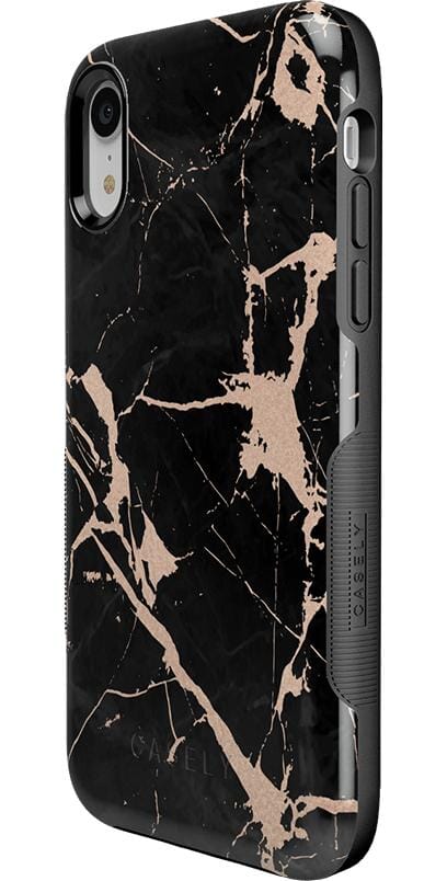 Hidden Gem | Rose Gold and Black Marble Case iPhone Case get.casely 