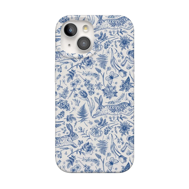 Hop & Bloom | Bunny Toile Case Phone Case Casetry Classic + MagSafe® iPhone 15 