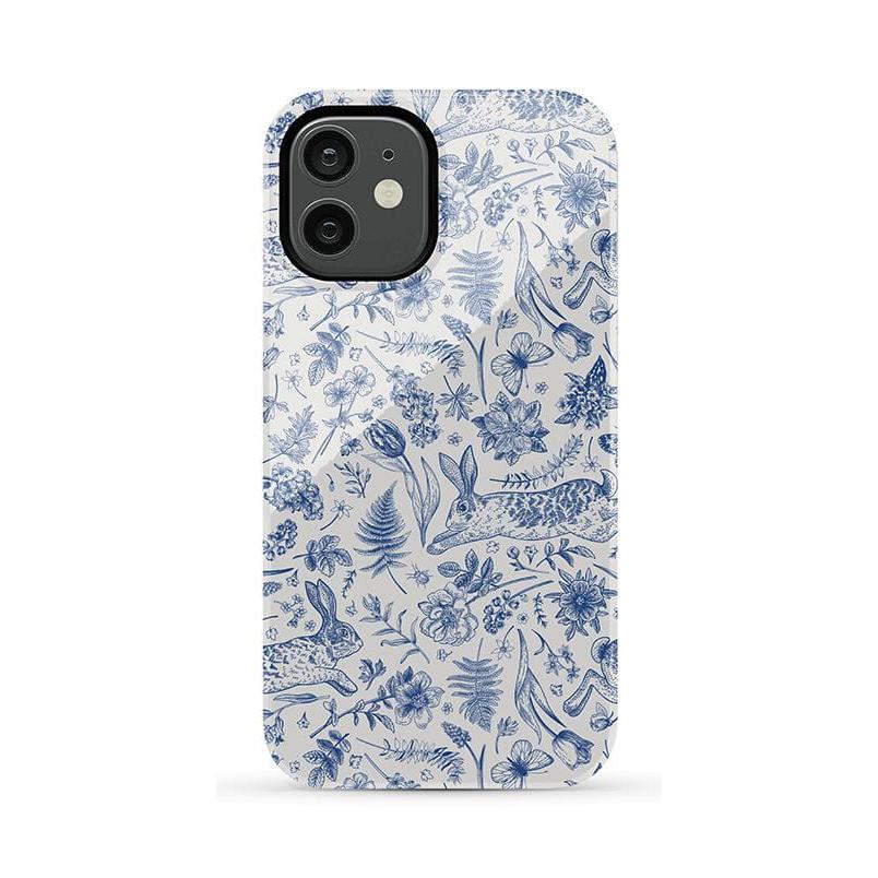 Hop & Bloom | Bunny Toile Case Phone Case Casetry Essential + MagSafe® iPhone 12 Mini