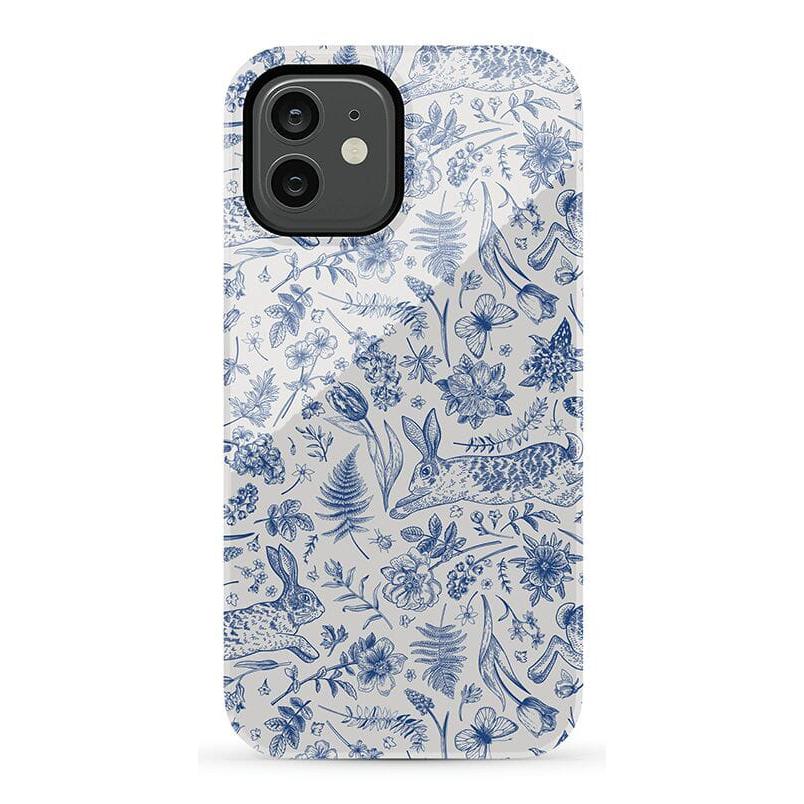 Hop & Bloom | Bunny Toile Case Phone Case Casetry Essential + MagSafe® iPhone 12