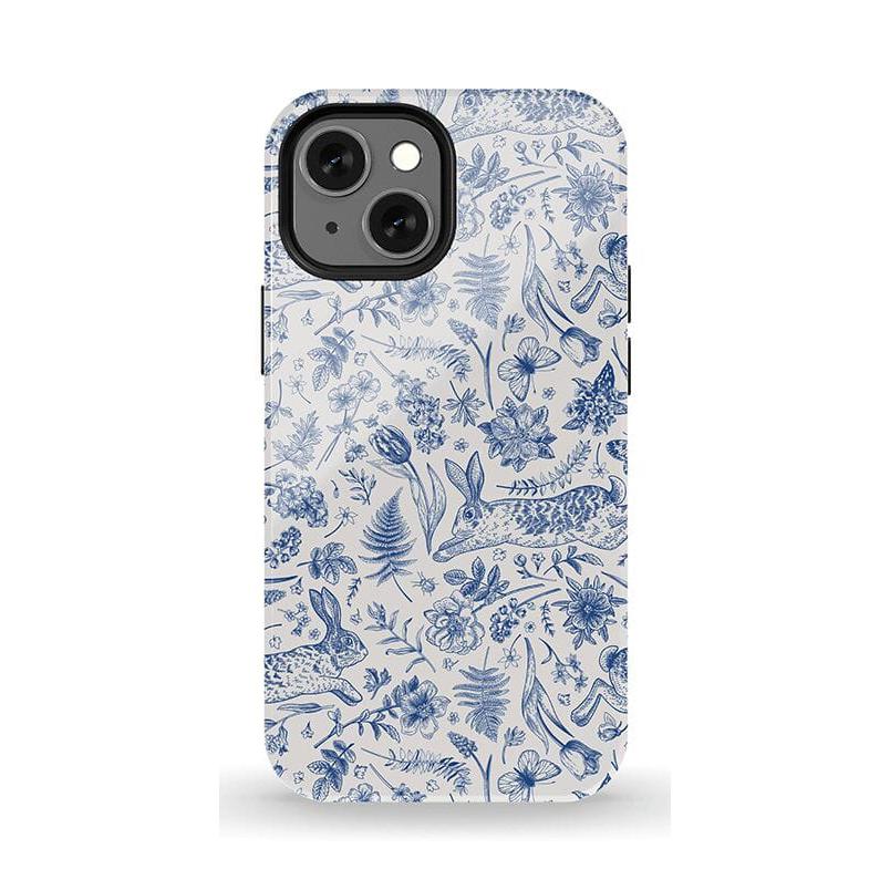 Hop & Bloom | Bunny Toile Case Phone Case Casetry Essential + MagSafe® iPhone 13 Mini