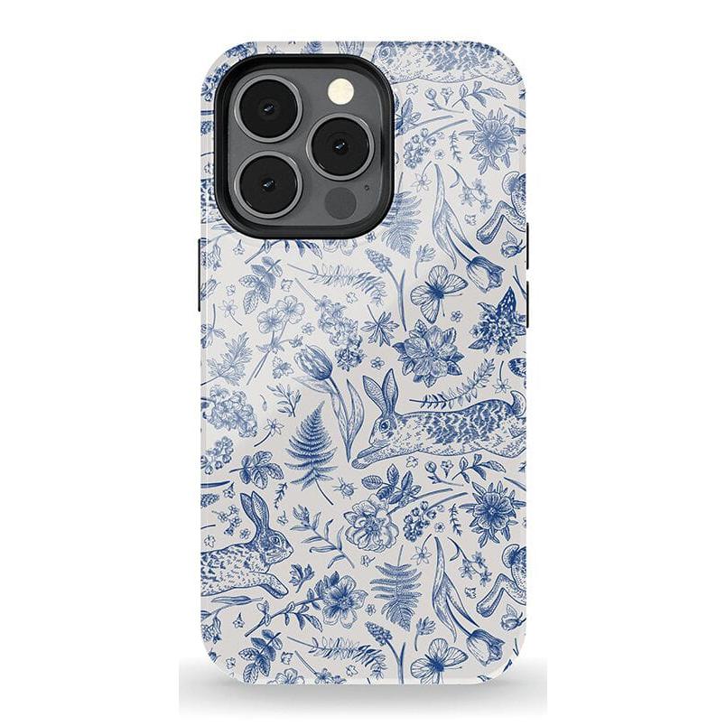 Hop & Bloom | Bunny Toile Case Phone Case Casetry Essential + MagSafe® iPhone 13 Pro