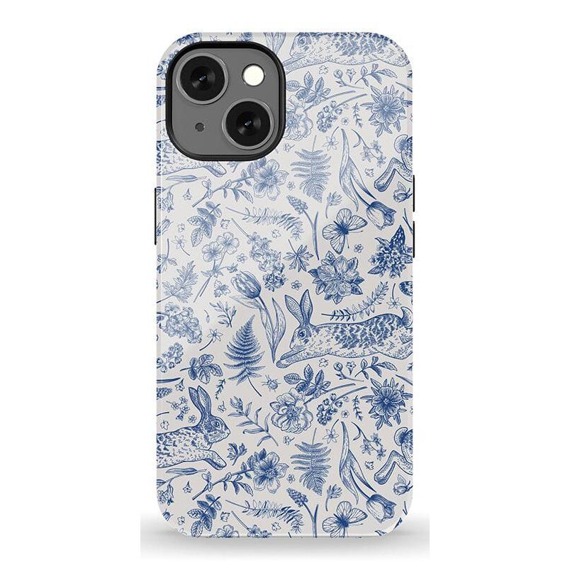 Hop & Bloom | Bunny Toile Case Phone Case Casetry Essential + MagSafe® iPhone 13
