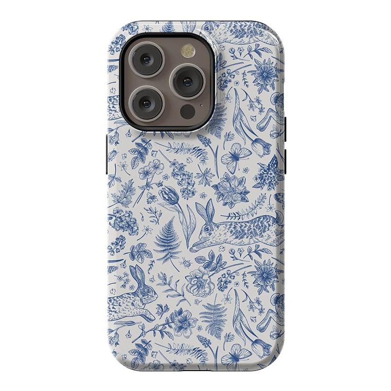 Hop & Bloom | Bunny Toile Case Phone Case Casetry Essential + MagSafe® iPhone 14 Pro