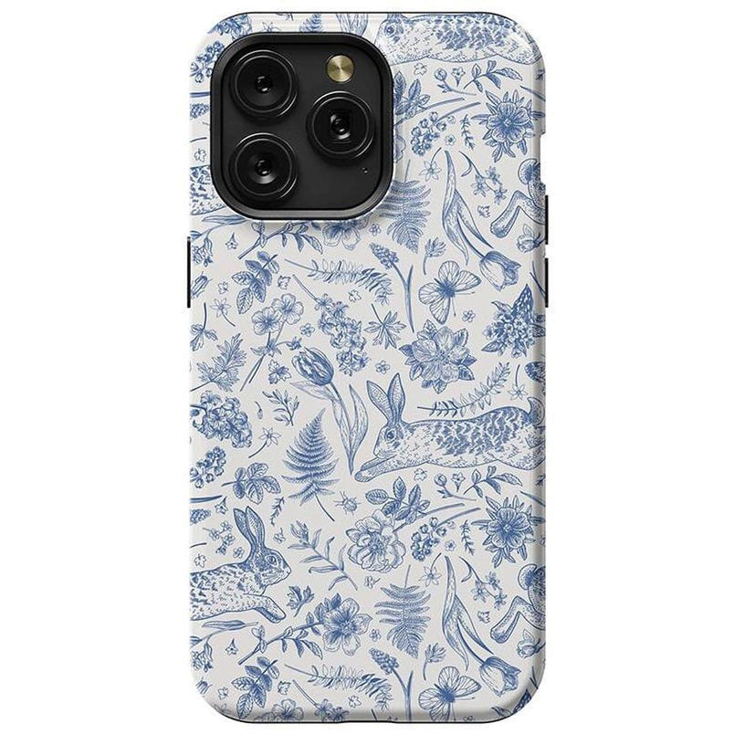 Hop & Bloom | Bunny Toile Case Phone Case Casetry Essential + MagSafe® iPhone 15 Pro Max
