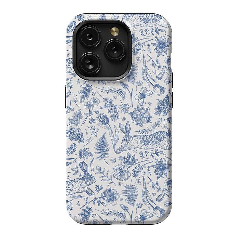 Hop & Bloom | Bunny Toile Case Phone Case Casetry Essential + MagSafe® iPhone 15 Pro