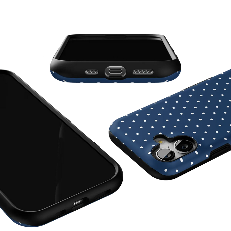 On the Dot | Navy Polka Dot Case